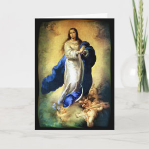 Cartes Pour Fêtes Annuelles Conception impeccable de Vierge Marie - Murillo