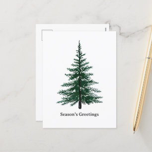Cartes Pour Fêtes Annuelles Conception minimaliste d'arbre À feuillage persist