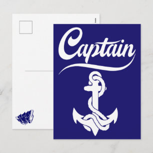 Cartes Pour Fêtes Annuelles Conception nautique d'ancre de voilier capitaine
