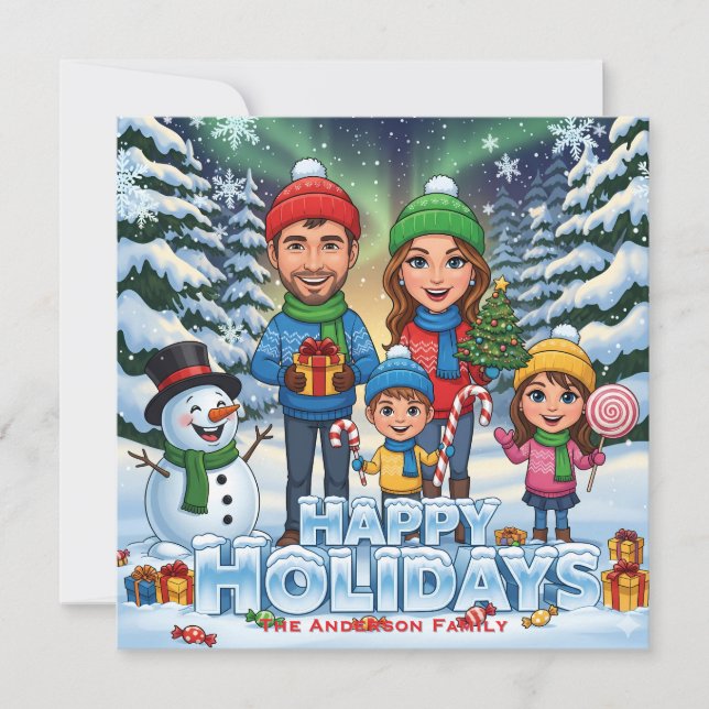 Cartes Pour Fêtes Annuelles Conception personnalisée de scène hivernale pour d (Devant)