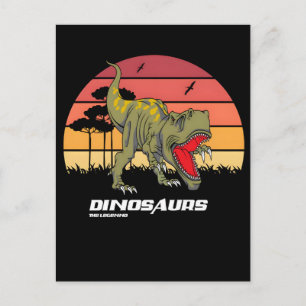 Cartes Pour Fêtes Annuelles Conception rétro du tyrannosaure rex rugissant au 
