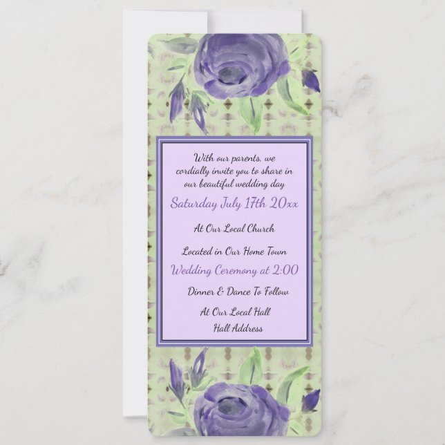 Cartes Pour Fêtes Annuelles Conception Rose Pourpre (Devant)