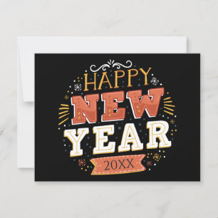 Cartes Pour Fêtes Annuelles Conception unique de Nouvel An personnalisée vinta