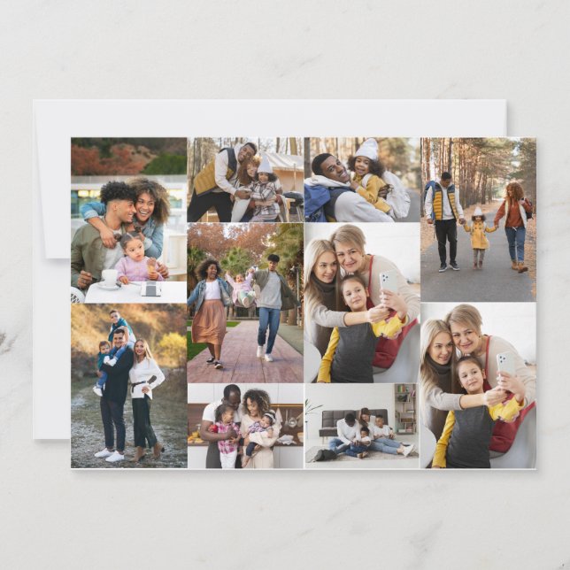 Cartes Pour Fêtes Annuelles Concevez votre propre collage de 10 photos (Devant)