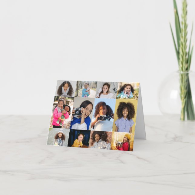Cartes Pour Fêtes Annuelles Concevez votre propre collage de 12 photos (Devant)