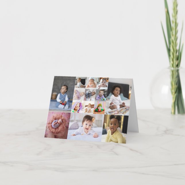 Cartes Pour Fêtes Annuelles Concevez Votre Propre Collage De 14 Photos (Devant)