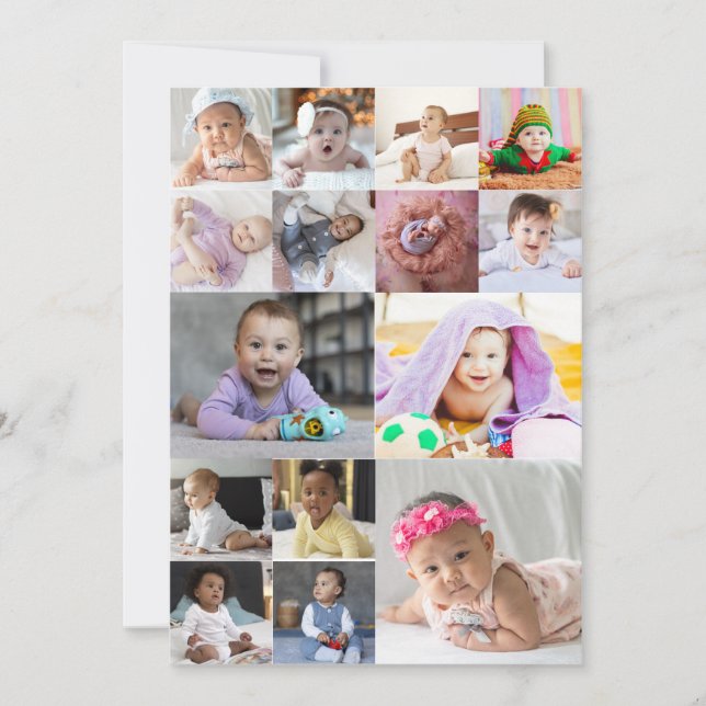 Cartes Pour Fêtes Annuelles Concevez votre propre collage de 15 photos (Devant)