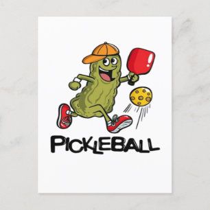 Cartes Pour Fêtes Annuelles Concombre Drôle Jouant Pickleball 