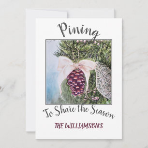 Cartes Pour Fêtes Annuelles Cône de pin et ruban avec photo