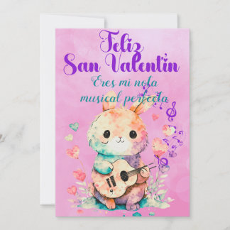 Cartes Pour Fêtes Annuelles Conejito Guitarrista saludo san valentin