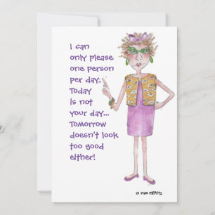 Cartes Pour Fêtes Annuelles Conférence de la femme assertive Stern caricature 