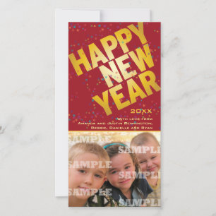 Cartes Pour Fêtes Annuelles Confeti Gold Celebration Nouvelle année