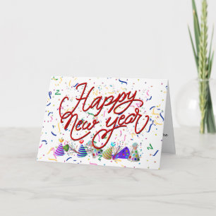 Cartes Pour Fêtes Annuelles Confetti, Casquettes de fête, Bonne année