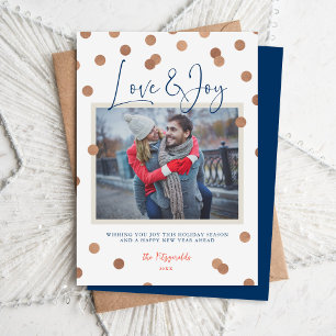 Cartes Pour Fêtes Annuelles Confetti Dots Love and Joy Photo