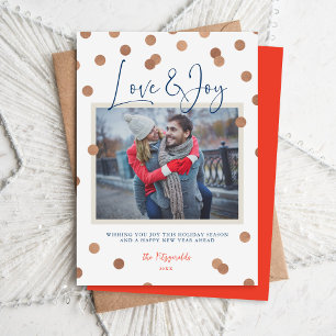 Cartes Pour Fêtes Annuelles Confetti Dots Love and Joy Photo