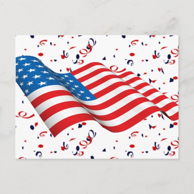Cartes Pour Fêtes Annuelles Confettis de patriote (Devant)