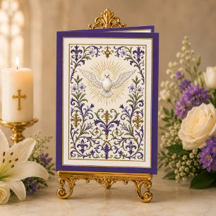 Cartes Pour Fêtes Annuelles Confirmation catholique Esprit Saint Colombe 