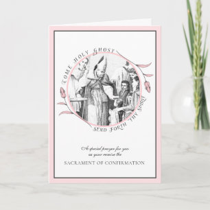 Cartes Pour Fêtes Annuelles Confirmation de sacrement Évêque bénissant une jeu