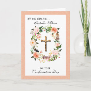 Cartes Pour Fêtes Annuelles Confirmation du sacrement Couronne florale religie