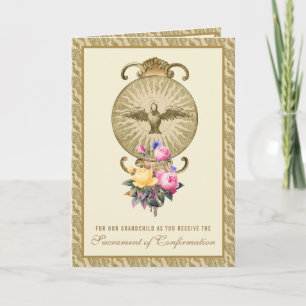Cartes Pour Fêtes Annuelles Confirmation Grand-Enfant Grand-parents catholique