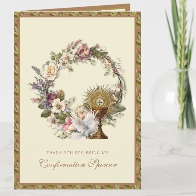 Cartes Pour Fêtes Annuelles Confirmation Sponsor Merci Religieux (Créateur téléchargé)