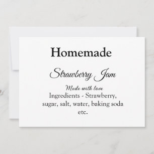 Cartes Pour Fêtes Annuelles Confiture de fraise maison faite avec amour ajoute