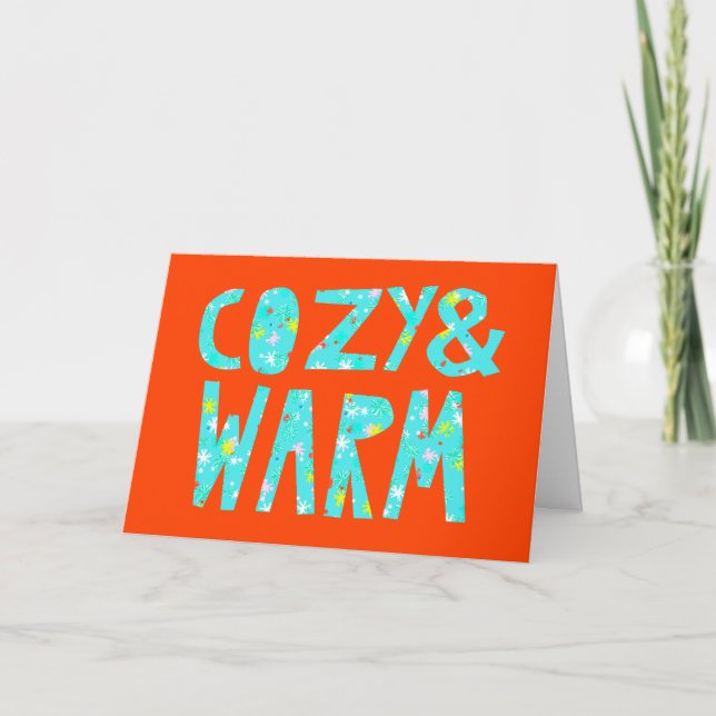 Cartes Pour Fêtes Annuelles Confortable & Chaud (Devant)