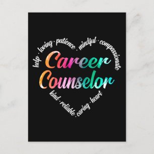 Cartes Pour Fêtes Annuelles Conseil de carrière Coeur Mot Cloud Aquarelle