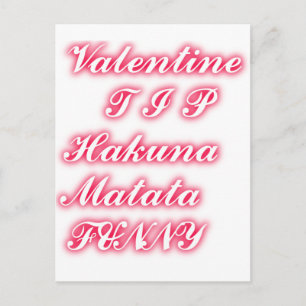 Cartes Pour Fêtes Annuelles Conseil Saint-Valentin : Hakuna Matata Funny Texte
