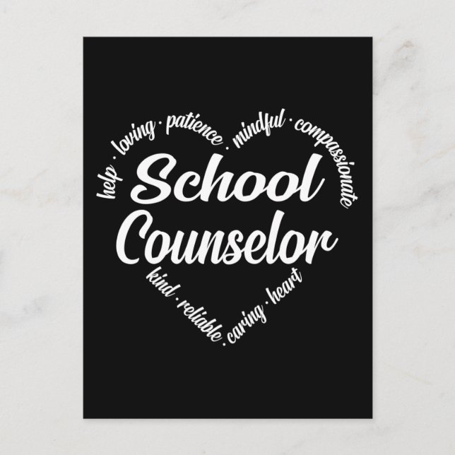 Cartes Pour Fêtes Annuelles Conseiller de l'école Coeur Mot Cloud (Devant)