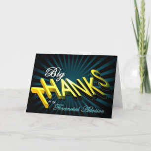 Cartes Pour Fêtes Annuelles conseiller financier merci Big Merci stripes