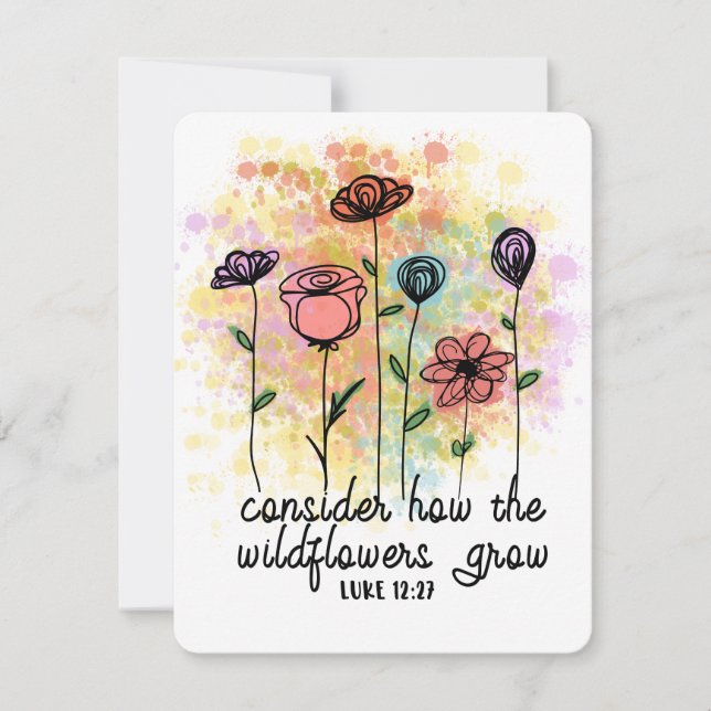 Cartes Pour Fêtes Annuelles considérez comment les fleurs sauvages font des ca (Devant)