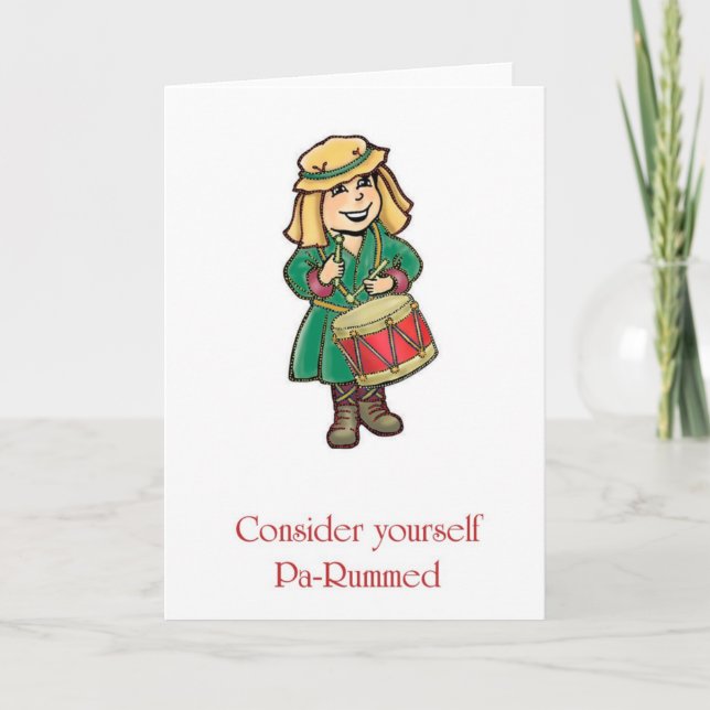 Cartes Pour Fêtes Annuelles Considérez-vous garçon de batteur de Noël (Devant)