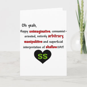 Cartes Pour Fêtes Annuelles Consommateur anti-Valentin