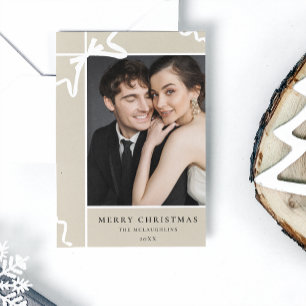 Cartes Pour Fêtes Annuelles Contemporary Christmas Cadeau Bow Photo Holiday