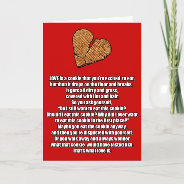 Cartes Pour Fêtes Annuelles Cookie cassé anti-Valentine (Devant)
