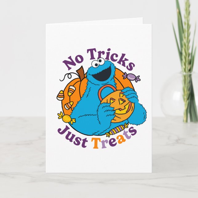 Cartes Pour Fêtes Annuelles Cookie Monster | Pas de farces, juste des friandis (Devant)