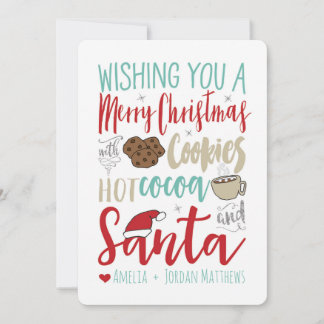 Cartes Pour Fêtes Annuelles Cookies, cacao et Père Noël Christmas Card