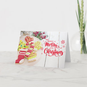 Cartes Pour Fêtes Annuelles Cookies de Noël Canne et Chaleureux Voeux Vacances