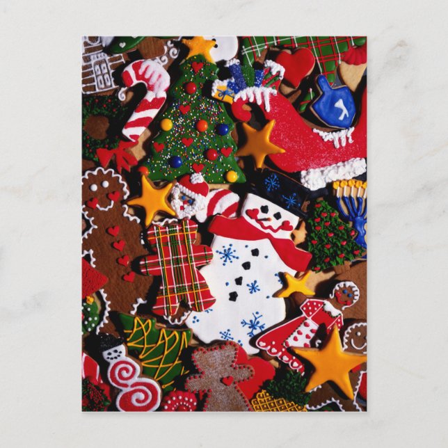 Cartes Pour Fêtes Annuelles Cookies de Noël glacés (Devant)