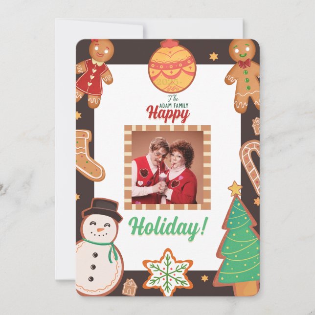 Cartes Pour Fêtes Annuelles Cookies de Noël Photo Holiday Card (Devant)