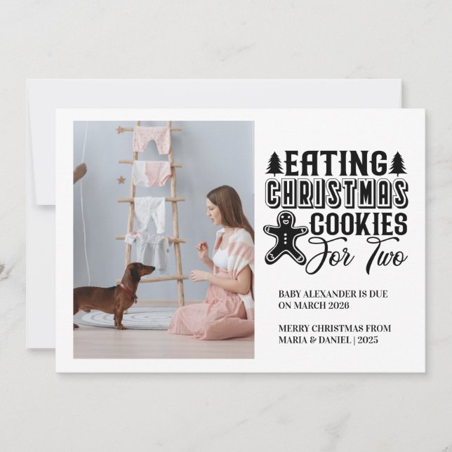 Cartes Pour Fêtes Annuelles Cookies de Noël photo pour 2 Grossesse (Devant)