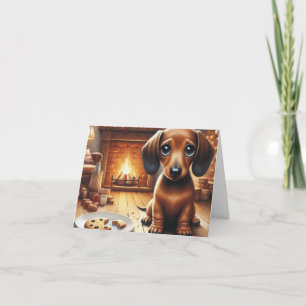 Cartes Pour Fêtes Annuelles Cookies de Noël pour teckel en Père Noël