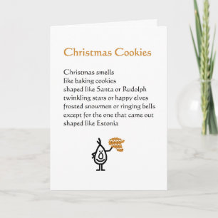 Cartes Pour Fêtes Annuelles Cookies de Noël - un poème de Noël amusant