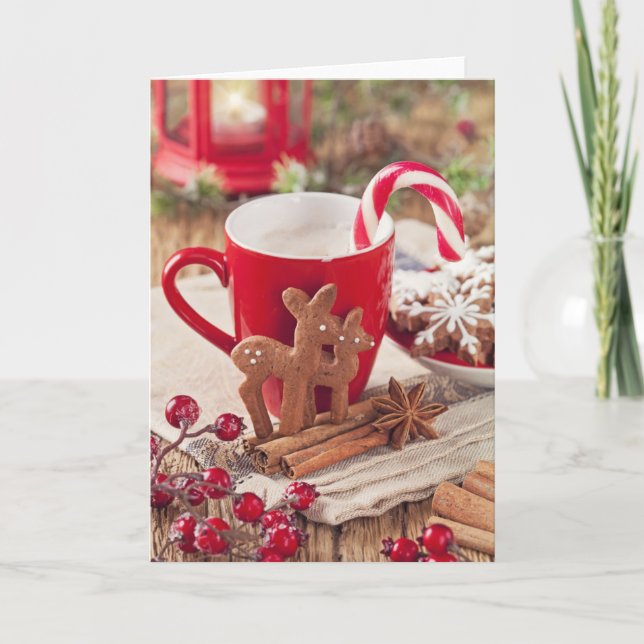 Cartes Pour Fêtes Annuelles Cookies de rennes de pain d'épice (Devant)