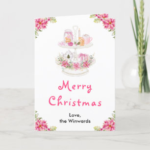 Cartes Pour Fêtes Annuelles Cookies de vacances et cacao rose joyeux Noël