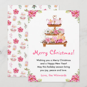 Cartes Pour Fêtes Annuelles Cookies de vacances et cacao rose Joyeux Noël