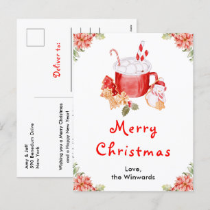 Cartes Pour Fêtes Annuelles Cookies de vacances et cacao rouge Joyeux Noël