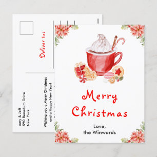 Cartes Pour Fêtes Annuelles Cookies de vacances et cacao rouge Joyeux Noël
