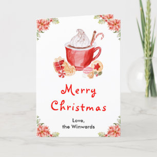Cartes Pour Fêtes Annuelles Cookies de vacances et cacao rouge Joyeux Noël